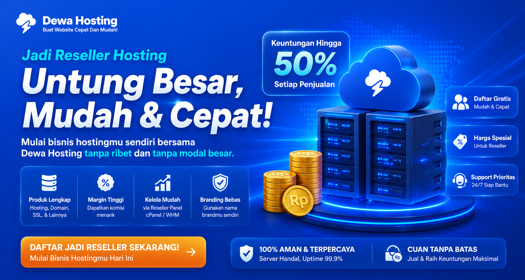 Cara Memulai Bisnis Hosting Tanpa Server dengan Reseller Dewa Hosting